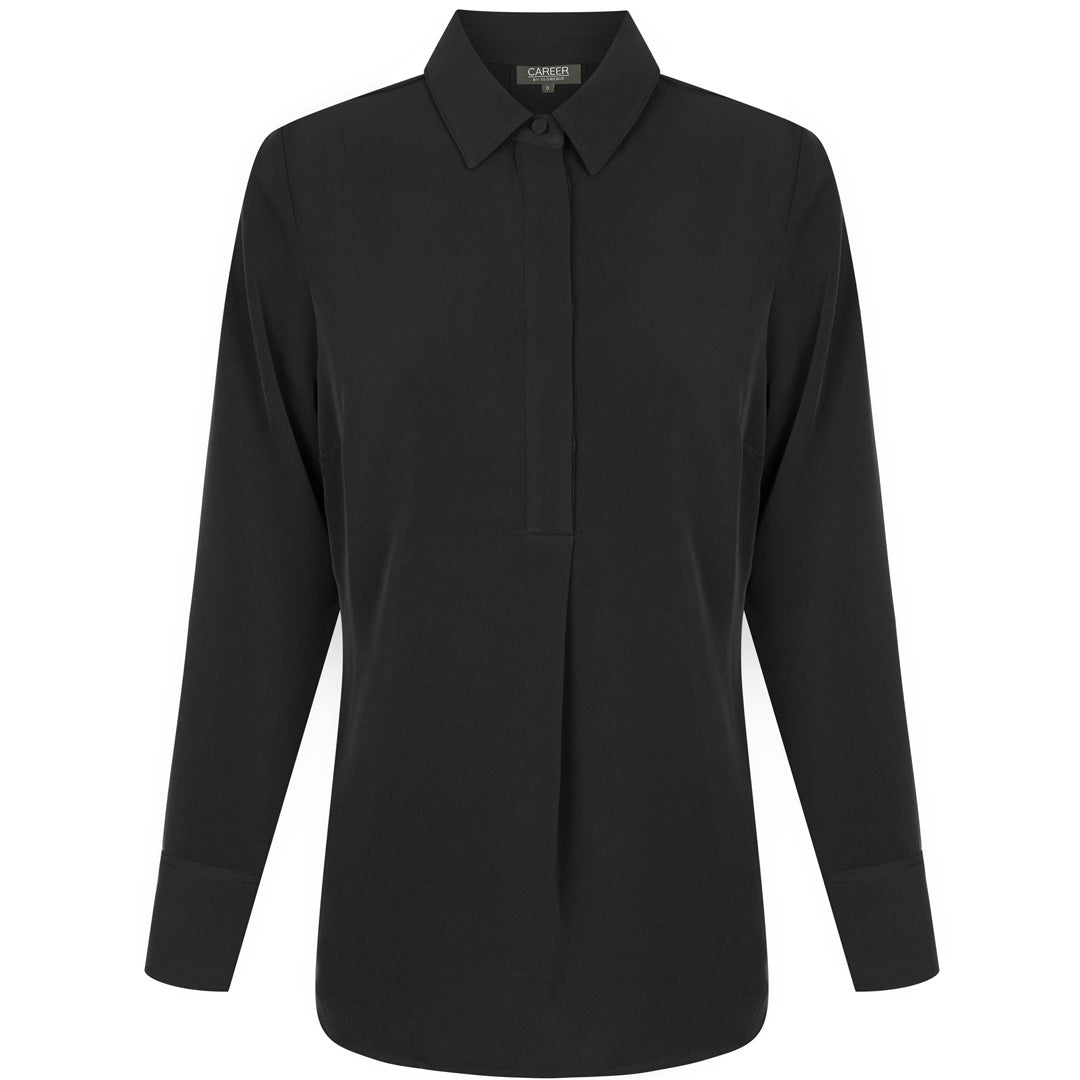 House of Uniforms The Quinn Top | Ladies | Long Sleeve Gloweave Black