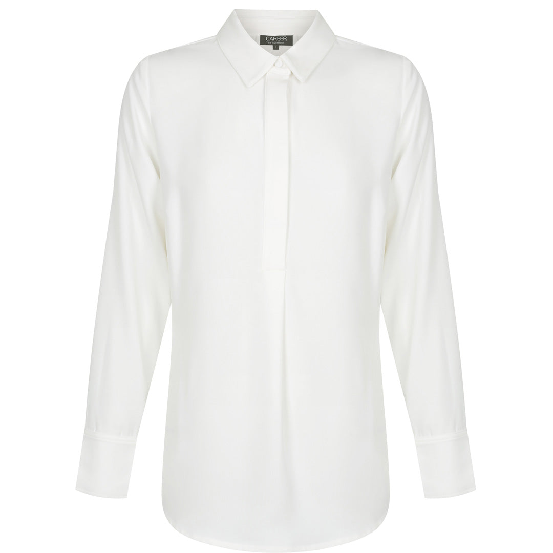 House of Uniforms The Quinn Top | Ladies | Long Sleeve Gloweave Ivory