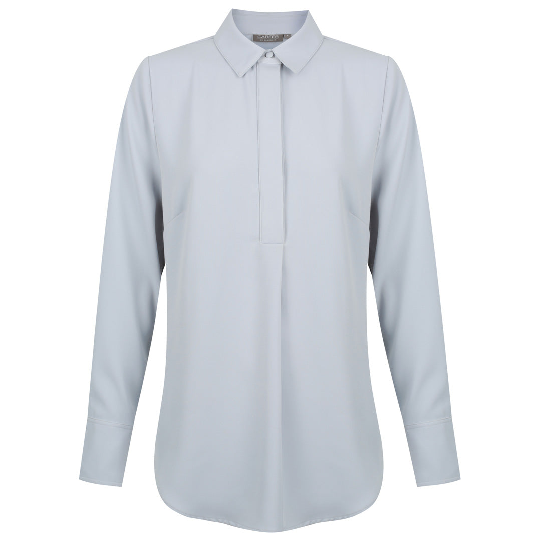 House of Uniforms The Quinn Top | Ladies | Long Sleeve Gloweave Silver