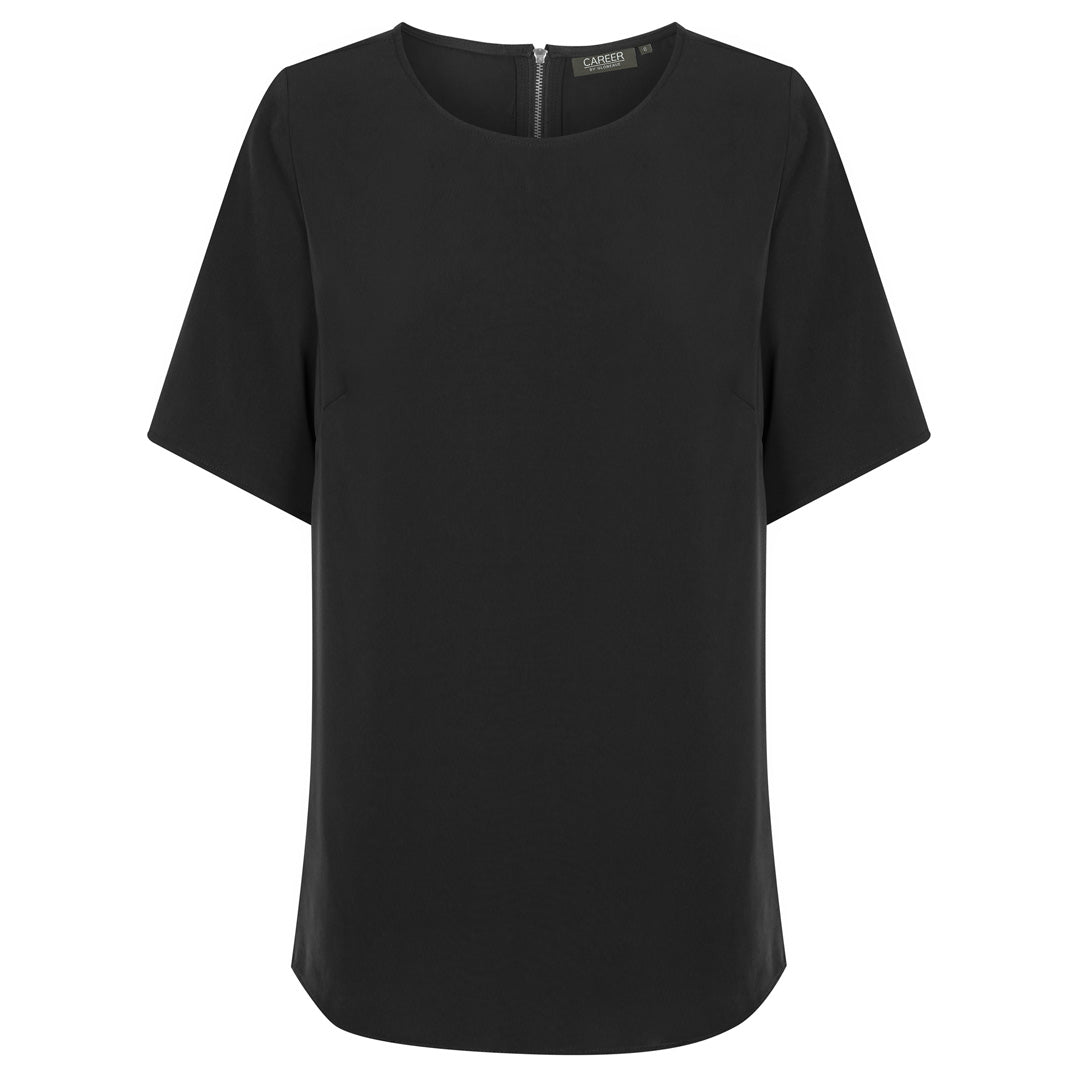 House of Uniforms The Taylor Top | Ladies | Short Sleeve Gloweave Black