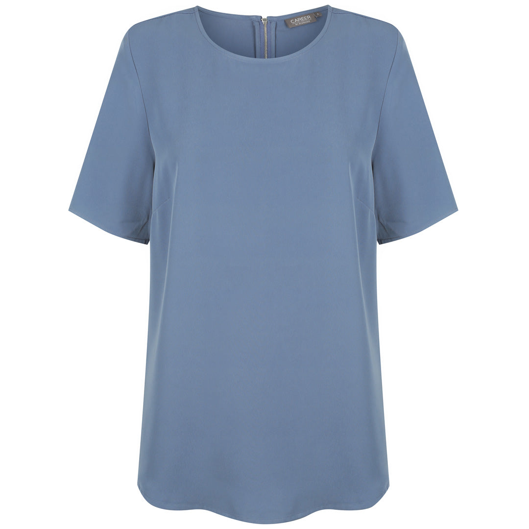 House of Uniforms The Taylor Top | Ladies | Short Sleeve Gloweave Denim