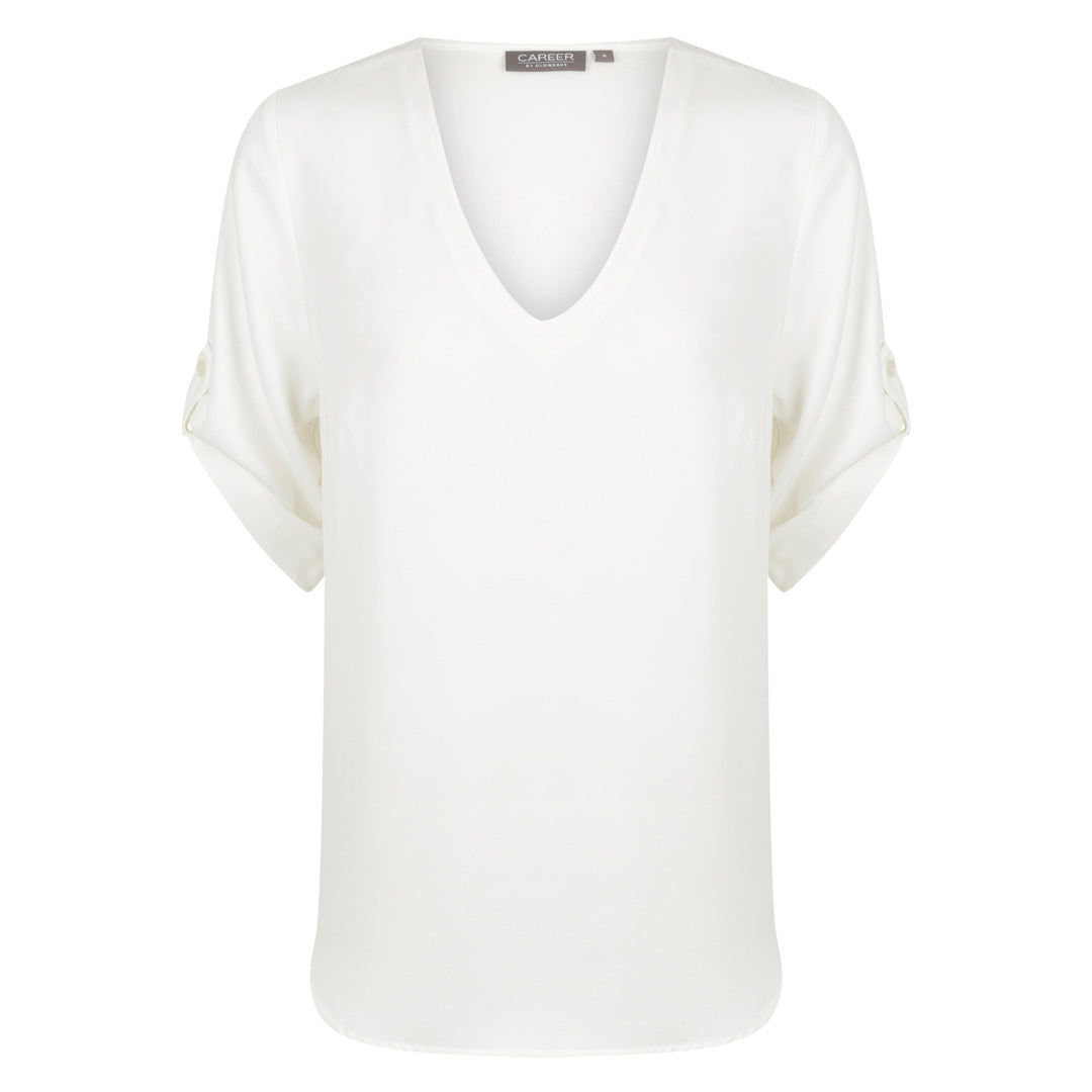 House of Uniforms The Reese V Neck Top | Ladies | Short Sleeve Gloweave