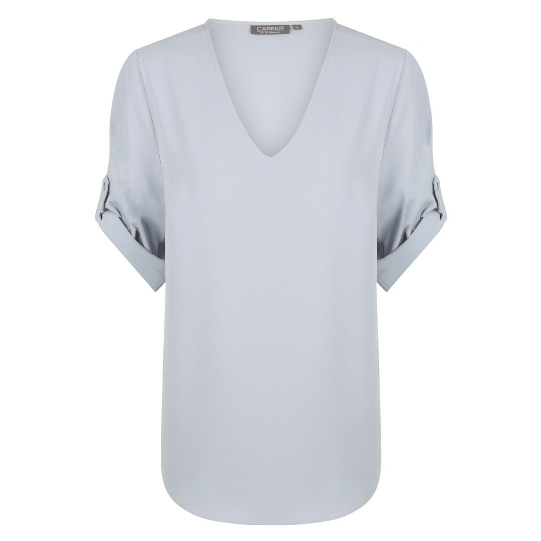 House of Uniforms The Reese V Neck Top | Ladies | Short Sleeve Gloweave