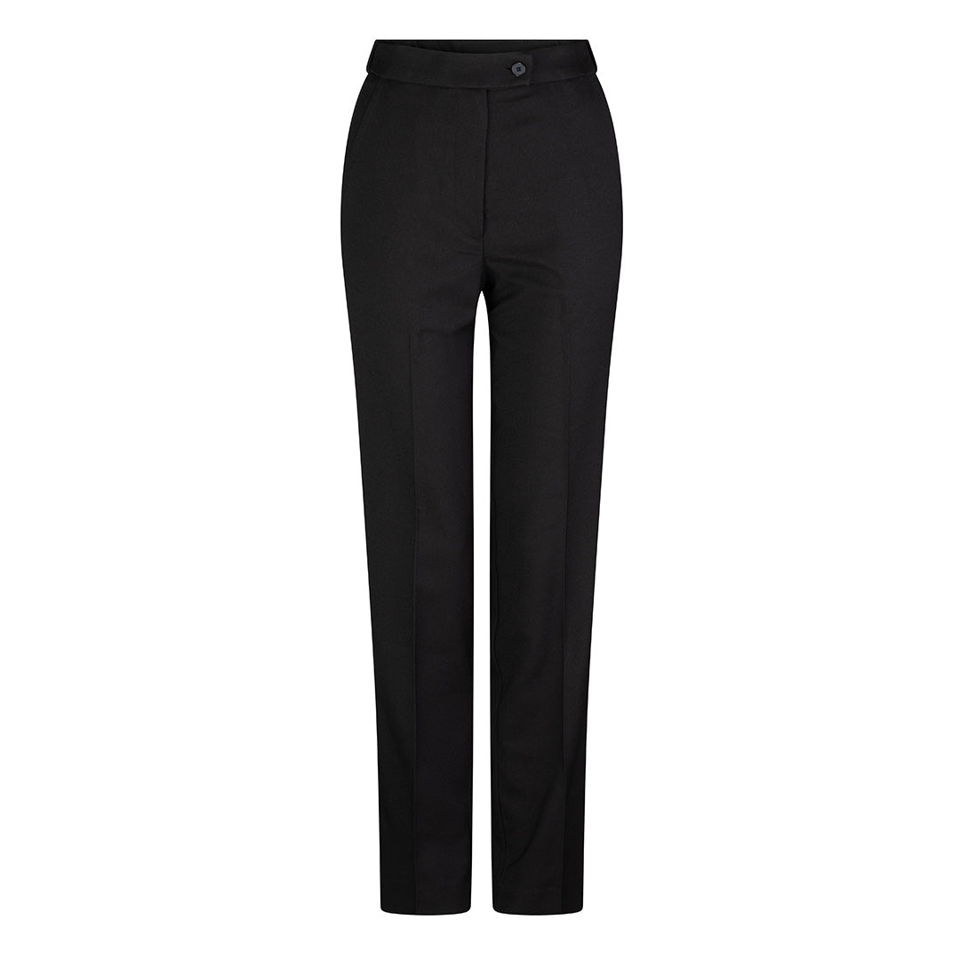 House of Uniforms The Flex Waist Straight Leg Pant | Ladies | Mechanical Stretch LSJ Collection Black