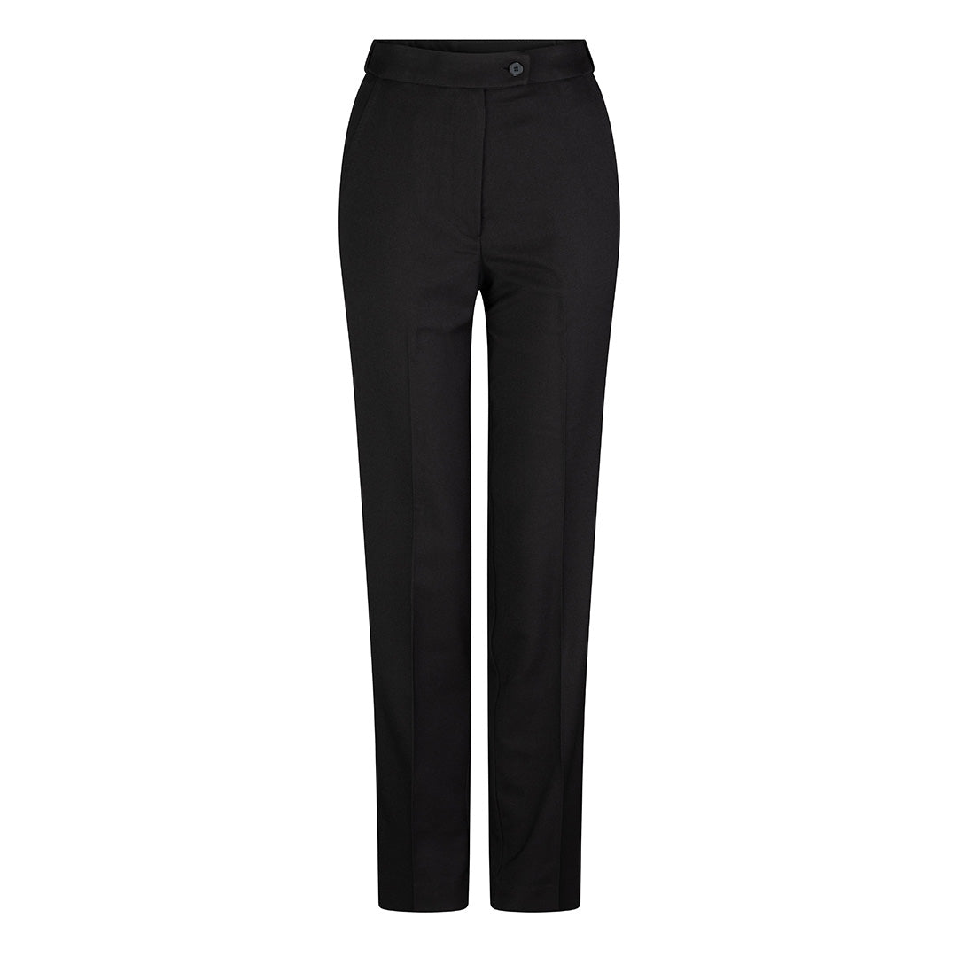 House of Uniforms The Flex Waist Straight Leg Pant | Ladies | Wool LSJ Collection Black