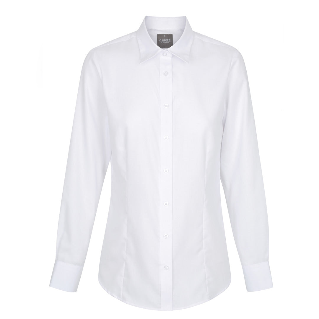 House of Uniforms The Ultimate Shirt | Ladies | Short, 3/4 and Long Sleeve | Slim Gloweave White