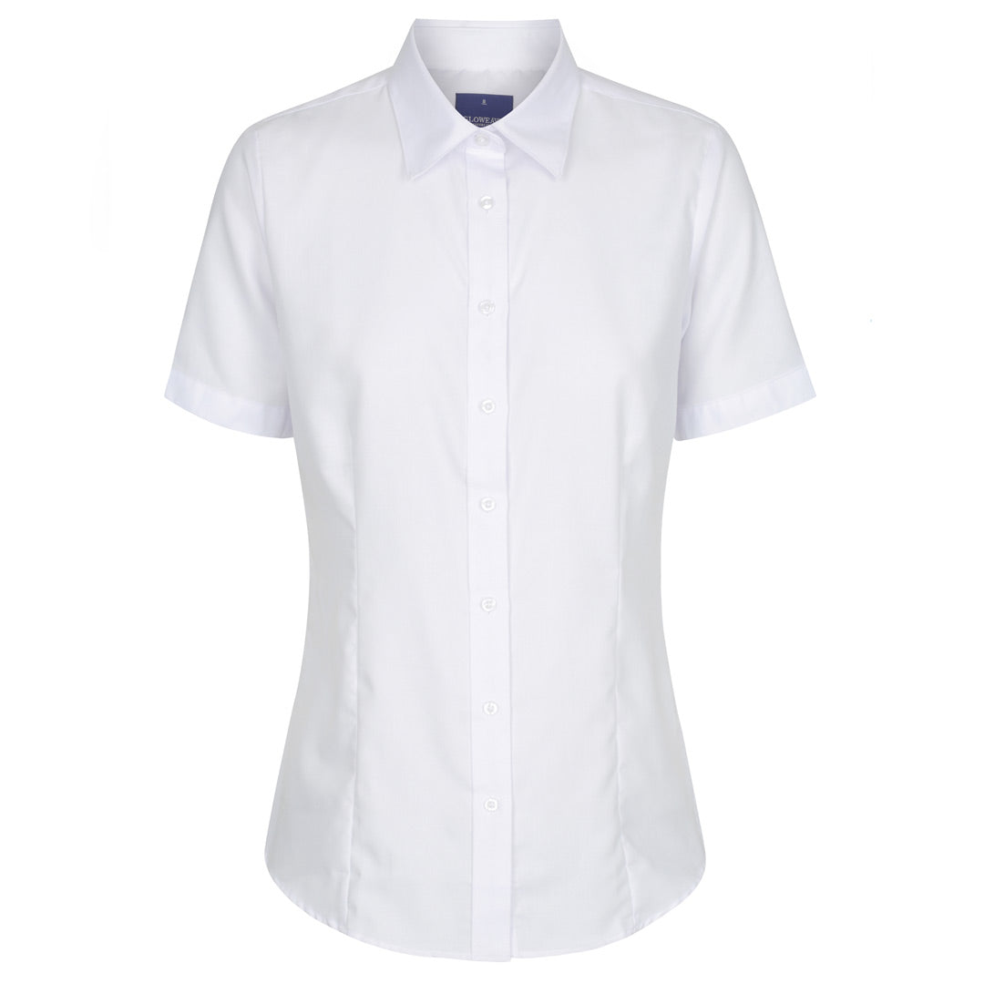 House of Uniforms The Ultimate Shirt | Ladies | Short, 3/4 and Long Sleeve | Slim Gloweave White