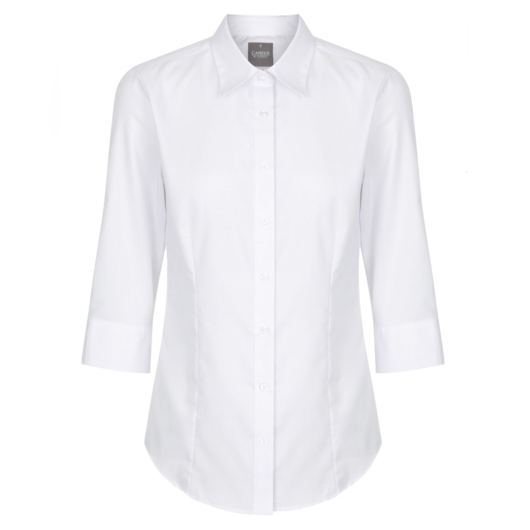 House of Uniforms The Ultimate Shirt | Ladies | Short, 3/4 and Long Sleeve | Slim Gloweave White