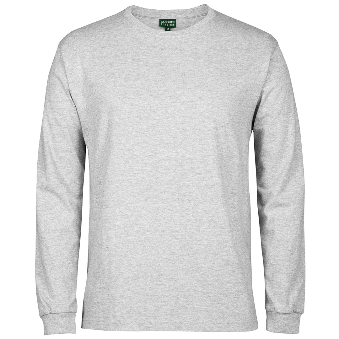 House of Uniforms The Rib Crew Neck Tee | Long Sleeve | Unisex Jbs Wear Snow Marle
