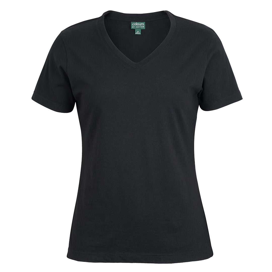 House of Uniforms The V Neck Tee | Ladies | Short Sleeve Jbs Wear Black