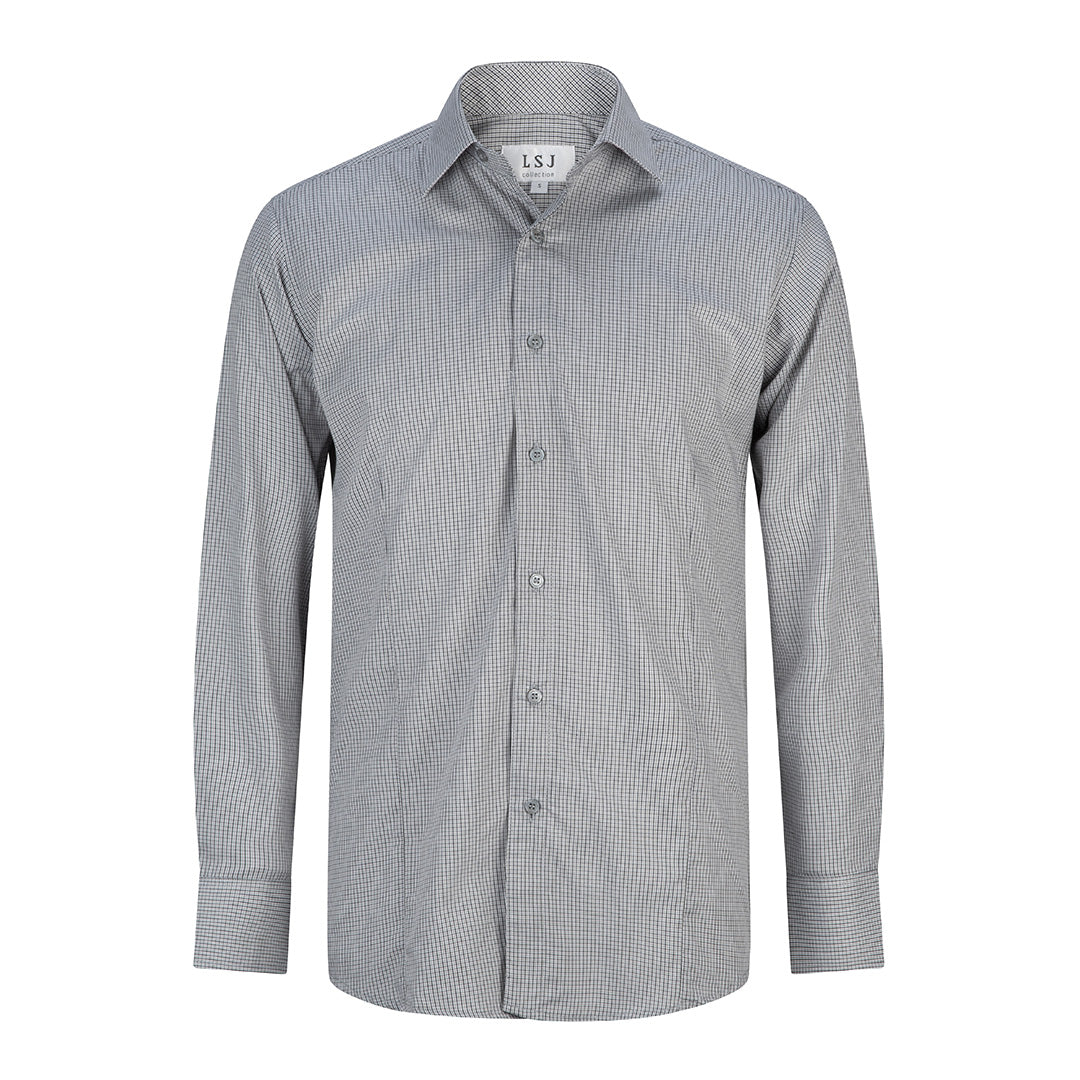 House of Uniforms The Lonsdale Shirt | Mens | Long Sleeve | Classic Fit LSJ Collection Charcoal