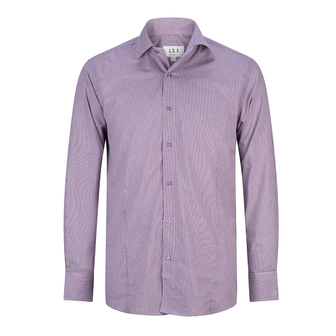 House of Uniforms The Lonsdale Shirt | Mens | Long Sleeve | Classic Fit LSJ Collection Plum