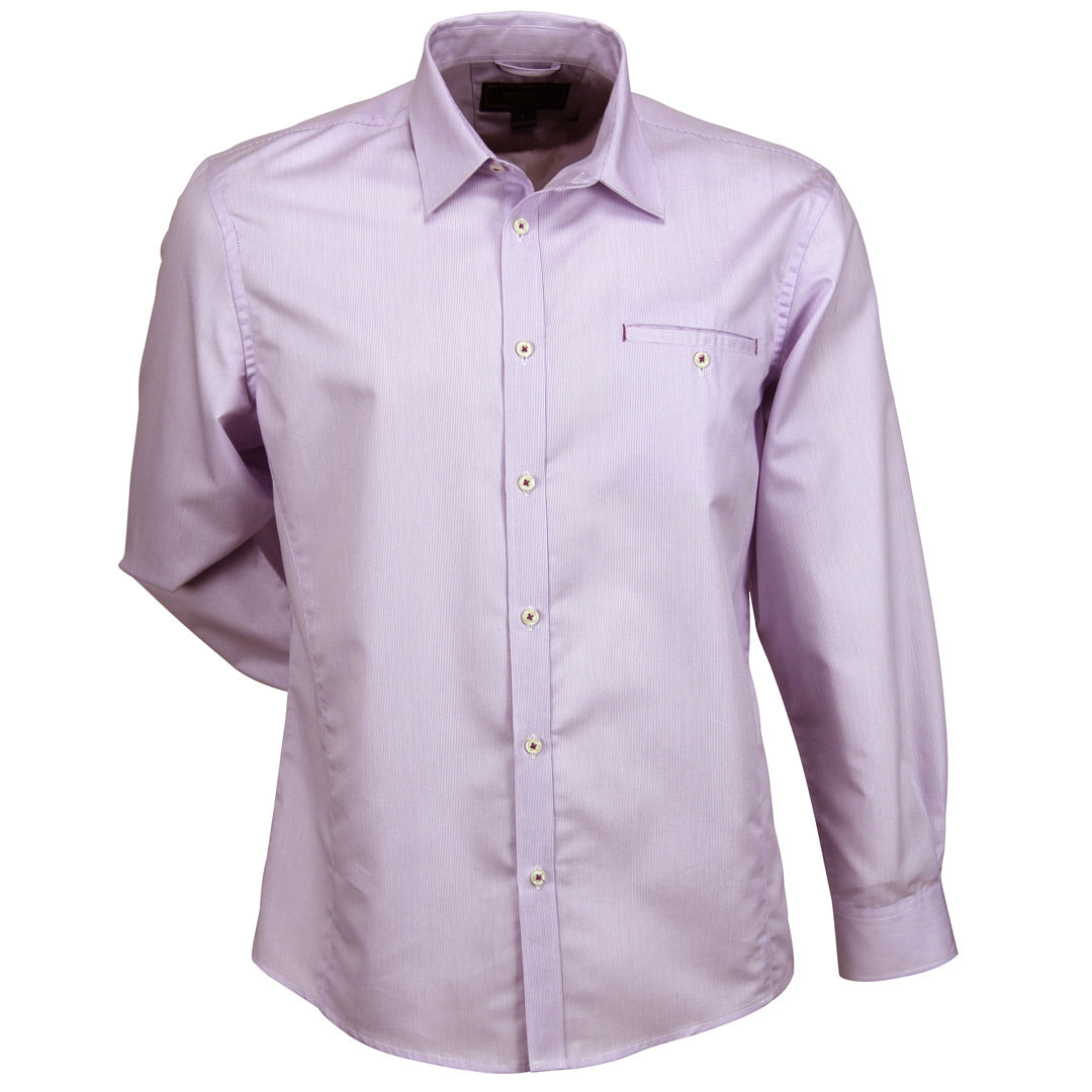 House of Uniforms The Empire Shirt | Mens | Long Sleeve Stencil Mauve/Mauve