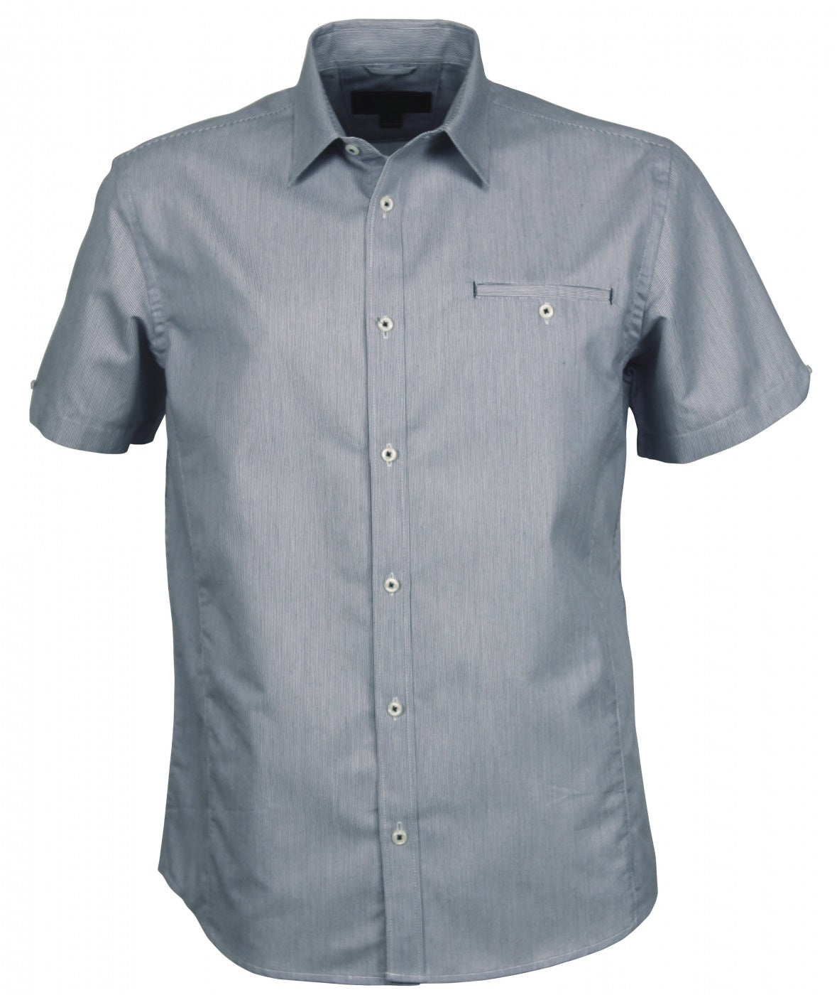 House of Uniforms The Empire Shirt | Mens | Short Sleeve Stencil Grey/Charcoal