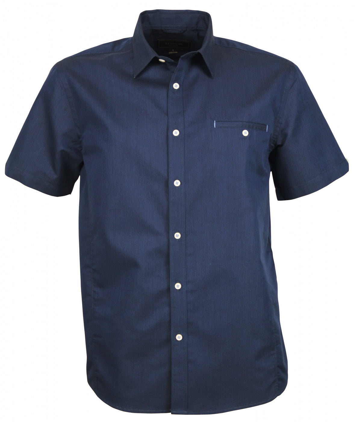 House of Uniforms The Empire Shirt | Mens | Short Sleeve Stencil Navy/Sky