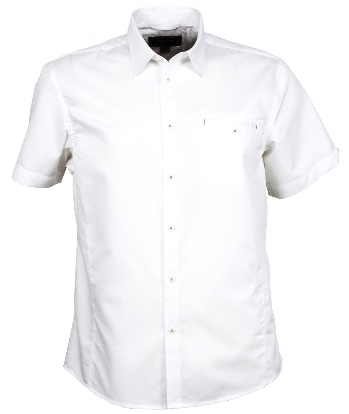 House of Uniforms The Empire Shirt | Mens | Short Sleeve Stencil White/White