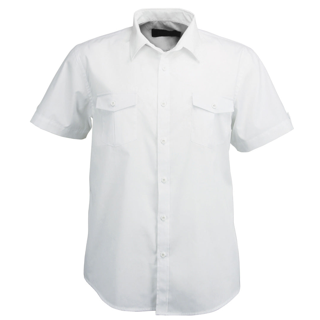 House of Uniforms The Hospitality Nano Shirt | Mens | Short Sleeve Stencil White