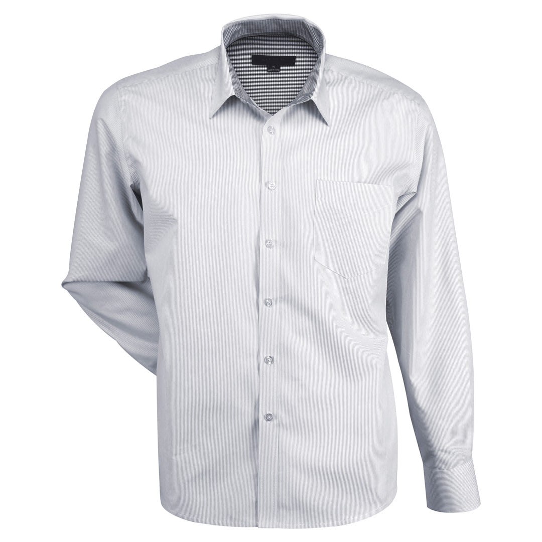 House of Uniforms The Inspire Shirt | Mens | Long Sleeve Stencil Grey