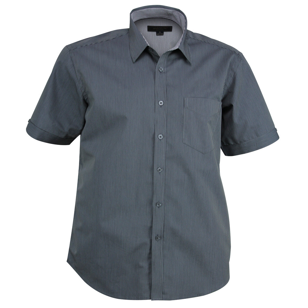 House of Uniforms The Inspire Shirt | Mens | Short Sleeve Stencil Charcoal
