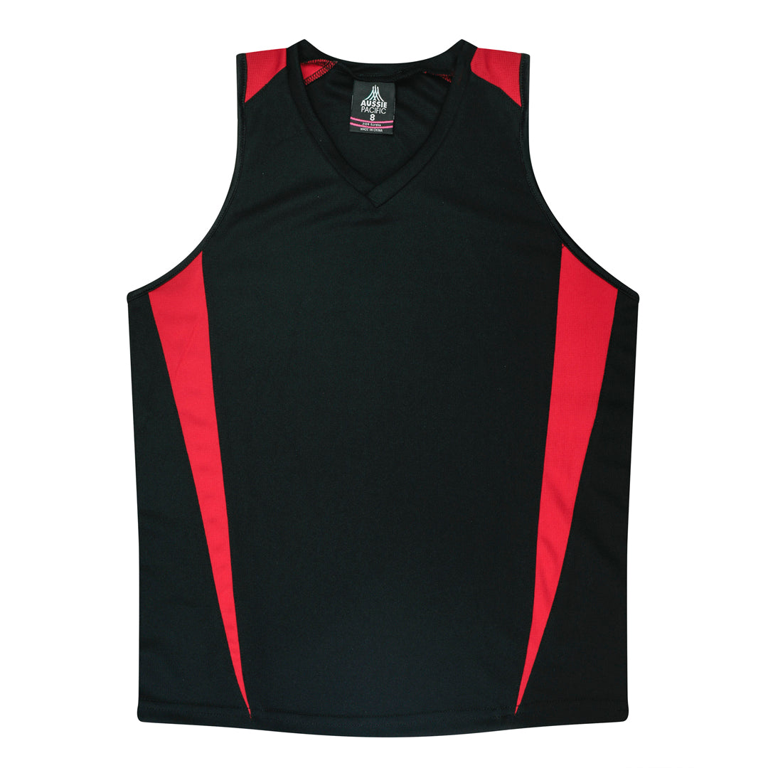 House of Uniforms The Eureka Singlet | Ladies Aussie Pacific Black/Red
