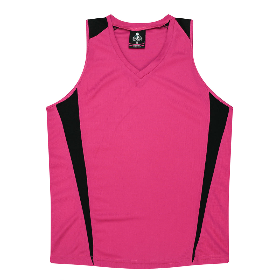 House of Uniforms The Eureka Singlet | Ladies Aussie Pacific Pink/Black