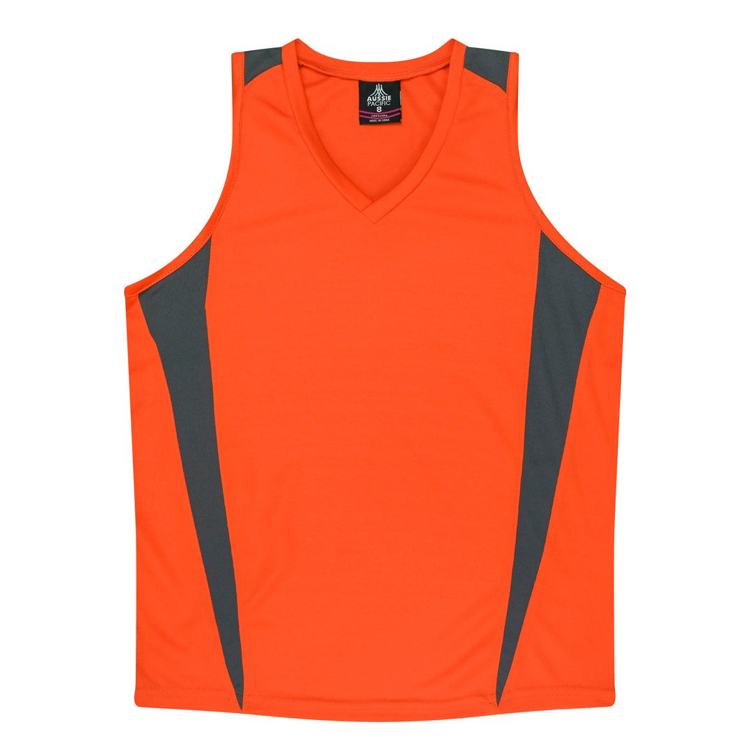 House of Uniforms The Eureka Singlet | Ladies Aussie Pacific Orange/Charcoal