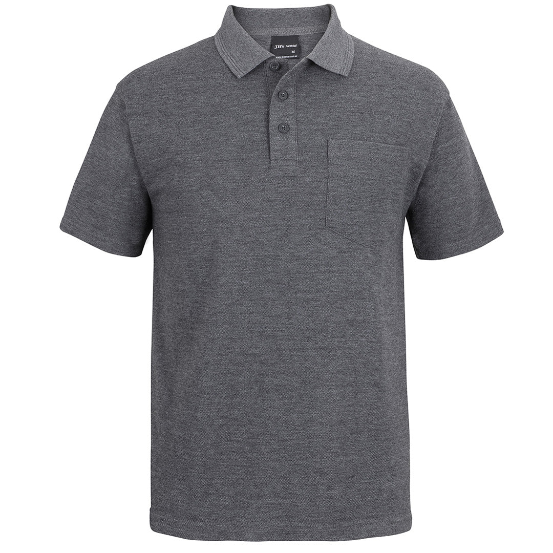 House of Uniforms The Pique Pocket Polo | Short Sleeve | Unisex Jbs Wear Charcoal Marle