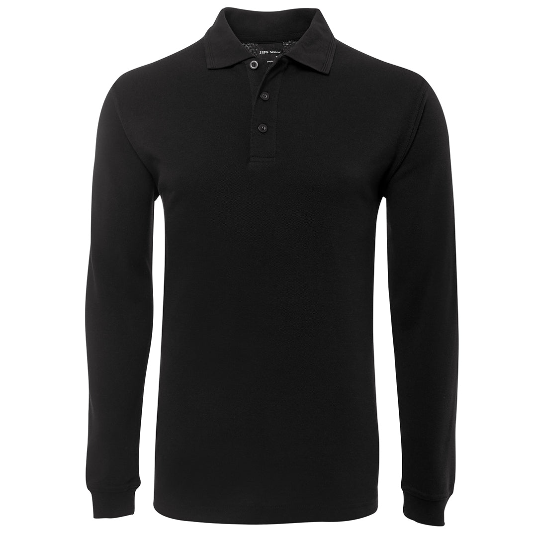 House of Uniforms The Pique Polo | Mens | Long Sleeve Jbs Wear Black