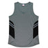 House of Uniforms The Tasman Singlet | Ladies | Grey Base Aussie Pacific Ashe/Black