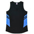 House of Uniforms The Tasman Singlet | Ladies | Black Base Aussie Pacific Black/Cyan