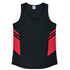 House of Uniforms The Tasman Singlet | Ladies | Black Base Aussie Pacific Black/Red