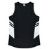 House of Uniforms The Tasman Singlet | Ladies | Black Base Aussie Pacific Black/White