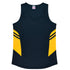 House of Uniforms The Tasman Singlet | Ladies | Navy Base Aussie Pacific Navy/Gold