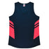 House of Uniforms The Tasman Singlet | Ladies | Navy Base Aussie Pacific Navy/Neon Pink