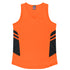 House of Uniforms The Tasman Singlet | Ladies | Neon Base Aussie Pacific Neon Orange/Slate
