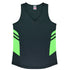 House of Uniforms The Tasman Singlet | Ladies | Grey Base Aussie Pacific Slate/Neon Green