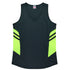 House of Uniforms The Tasman Singlet | Ladies | Grey Base Aussie Pacific Slate/Neon Yellow