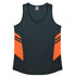 House of Uniforms The Tasman Singlet | Ladies | Grey Base Aussie Pacific Slate/Neon Orange