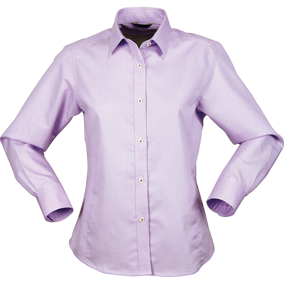 House of Uniforms The Empire Shirt | Ladies | Long Sleeve Stencil Mauve/Mauve