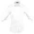 House of Uniforms The Empire Shirt | Ladies | 3/4 Sleeve Stencil White/White