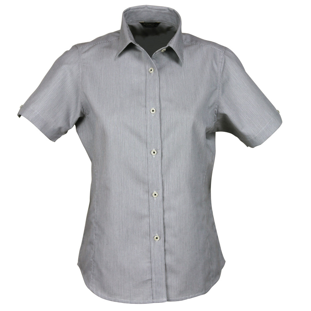 House of Uniforms The Empire Shirt | Ladies | Short Sleeve Stencil Grey/Charcoal