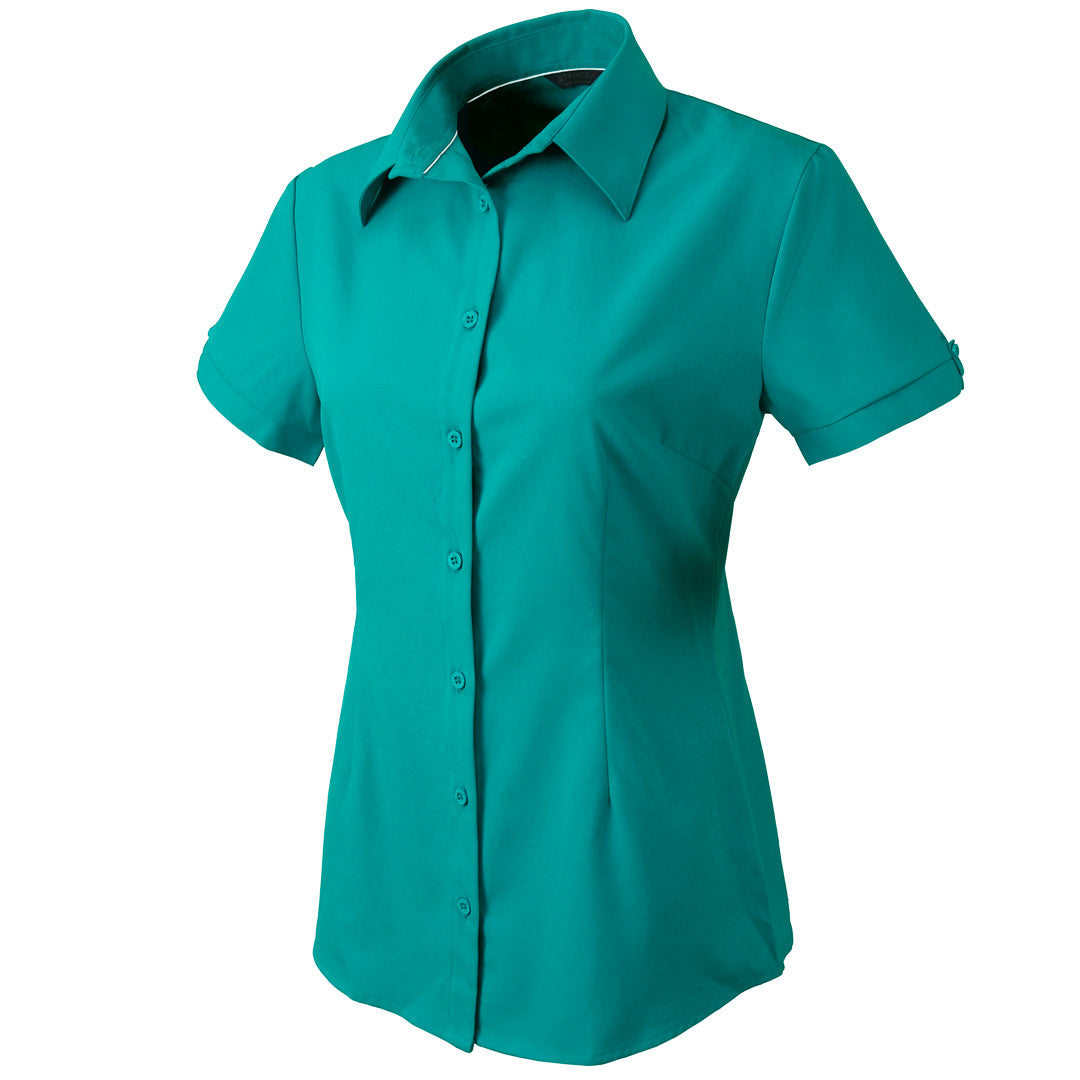 House of Uniforms The Candidate Shirt | Ladies | Short Sleeve Stencil Teal