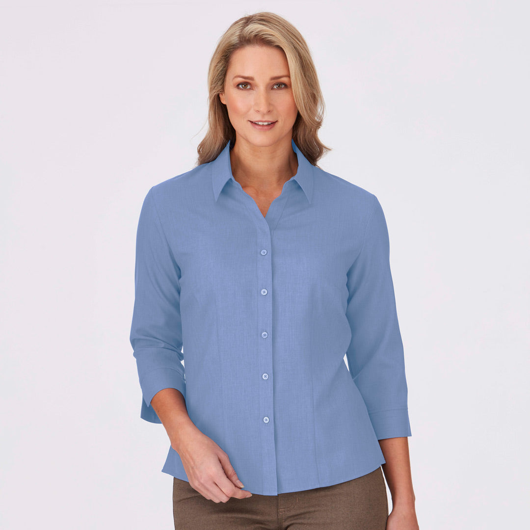 House of Uniforms The Ezylin Shirt | Ladies | 3/4 Sleeve | Plus City Collection 