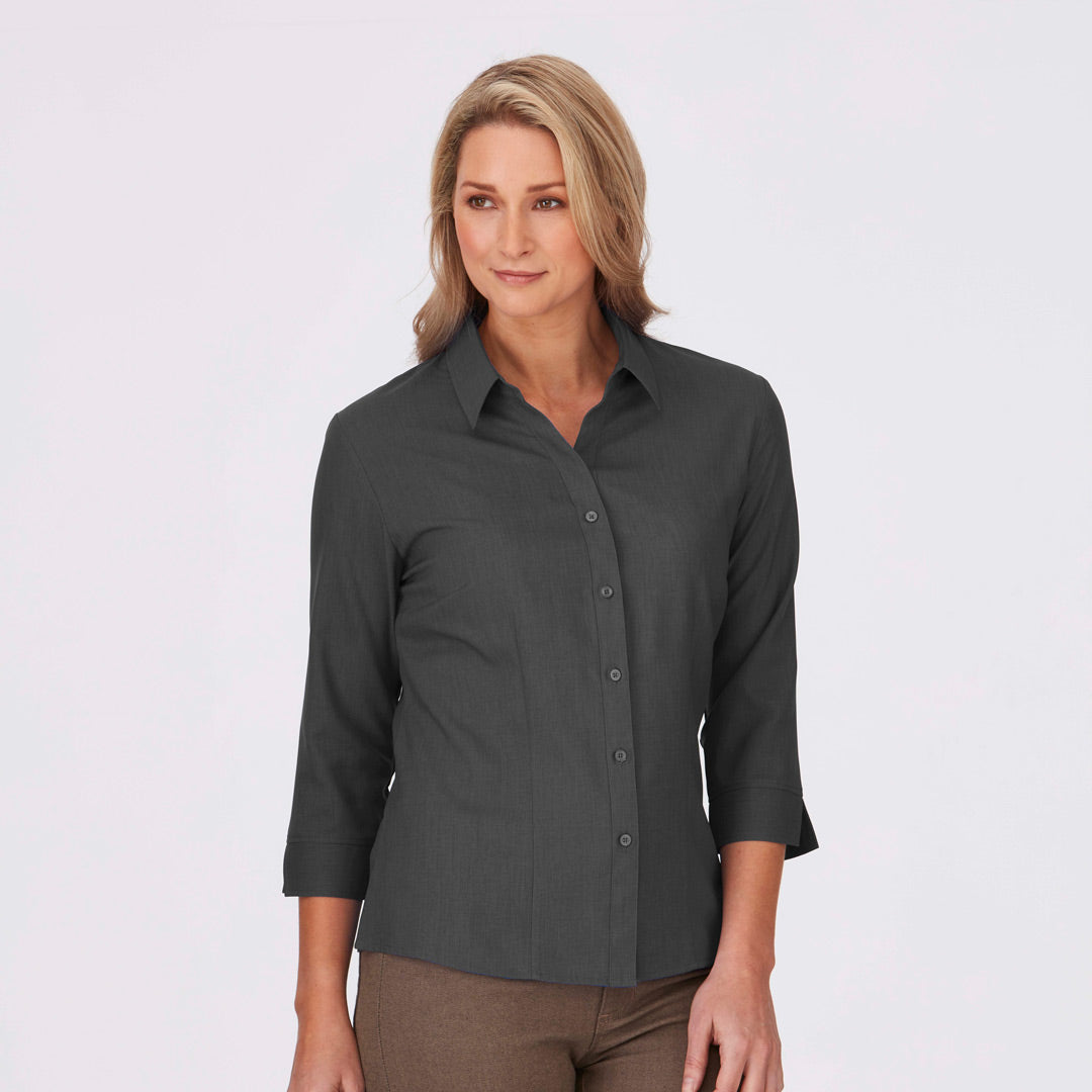 House of Uniforms The Ezylin Shirt | Ladies | 3/4 Sleeve | Plus City Collection