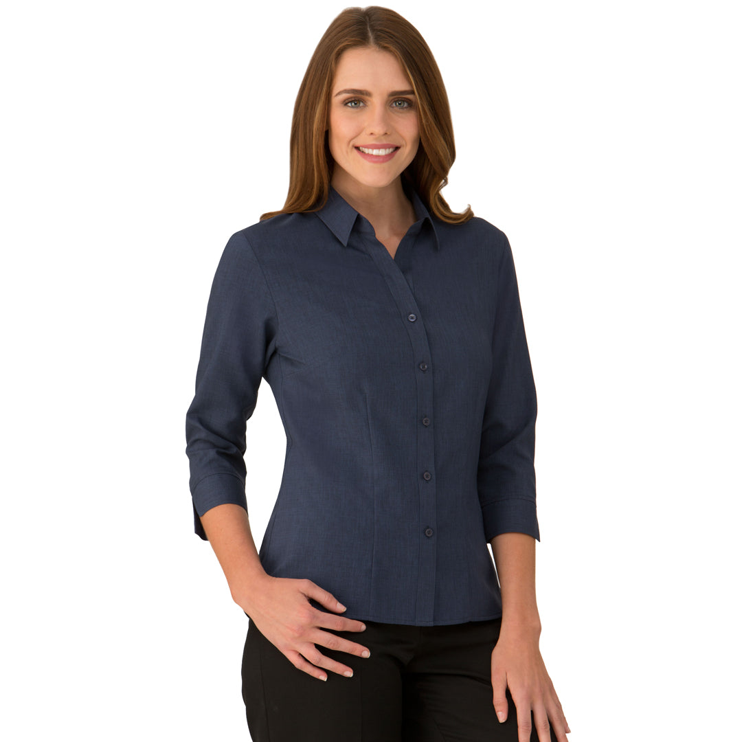House of Uniforms The Ezylin Shirt | Ladies | 3/4 Sleeve | Plus City Collection
