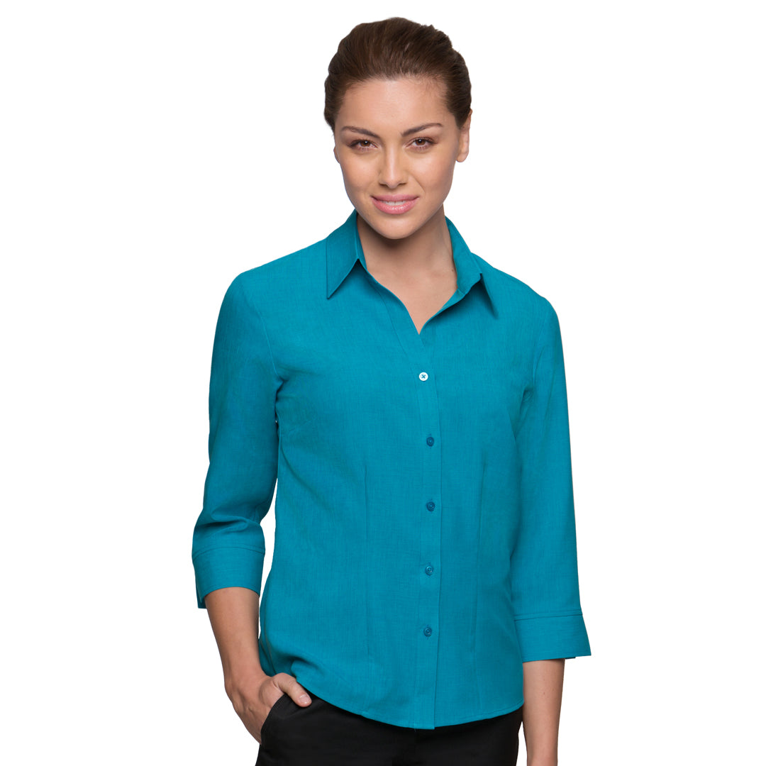 House of Uniforms The Ezylin Shirt | Ladies | 3/4 Sleeve | Plus City Collection