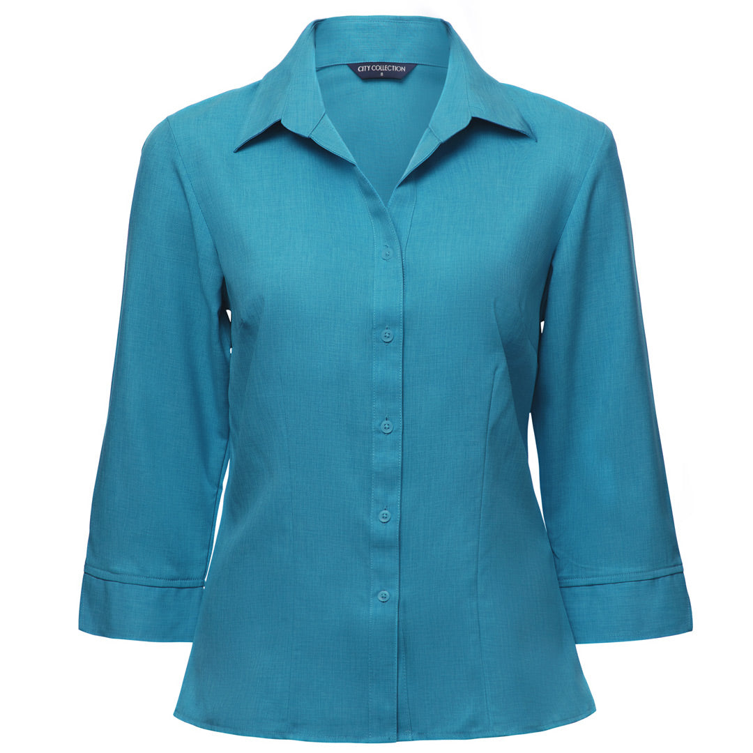 House of Uniforms The Ezylin Shirt | Ladies | 3/4 Sleeve City Collection Teal