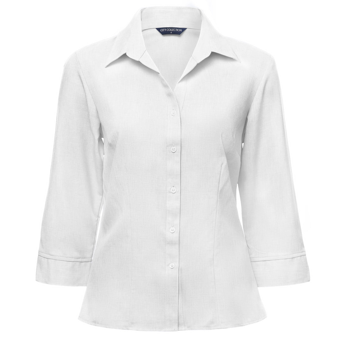House of Uniforms The Ezylin Shirt | Ladies | 3/4 Sleeve City Collection White