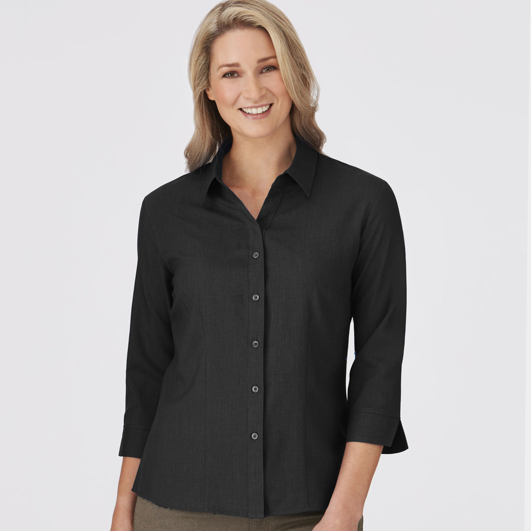 House of Uniforms The Ezylin Shirt | Ladies | 3/4 Sleeve | Plus City Collection