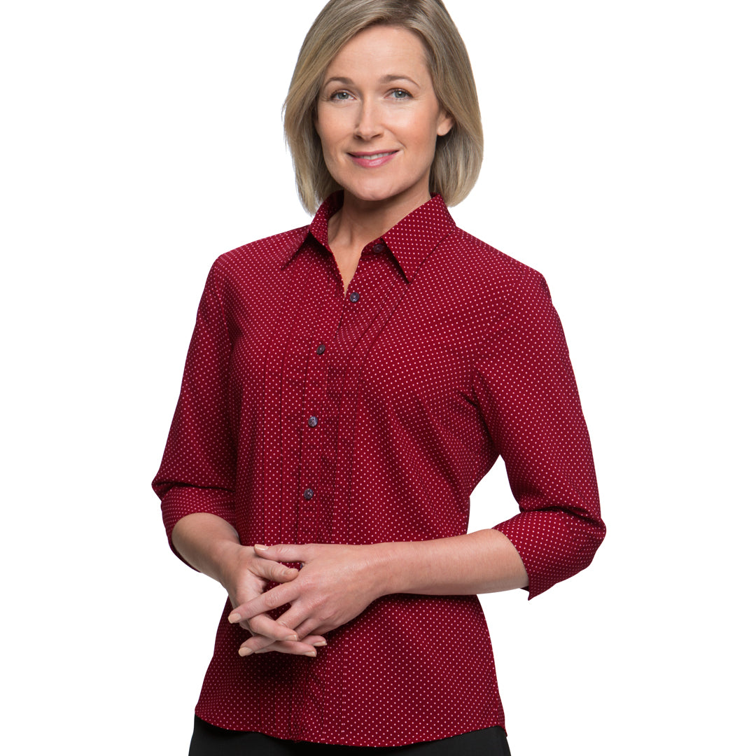 House of Uniforms The Spot Shirt | Ladies | 3/4 Sleeve City Collection Red